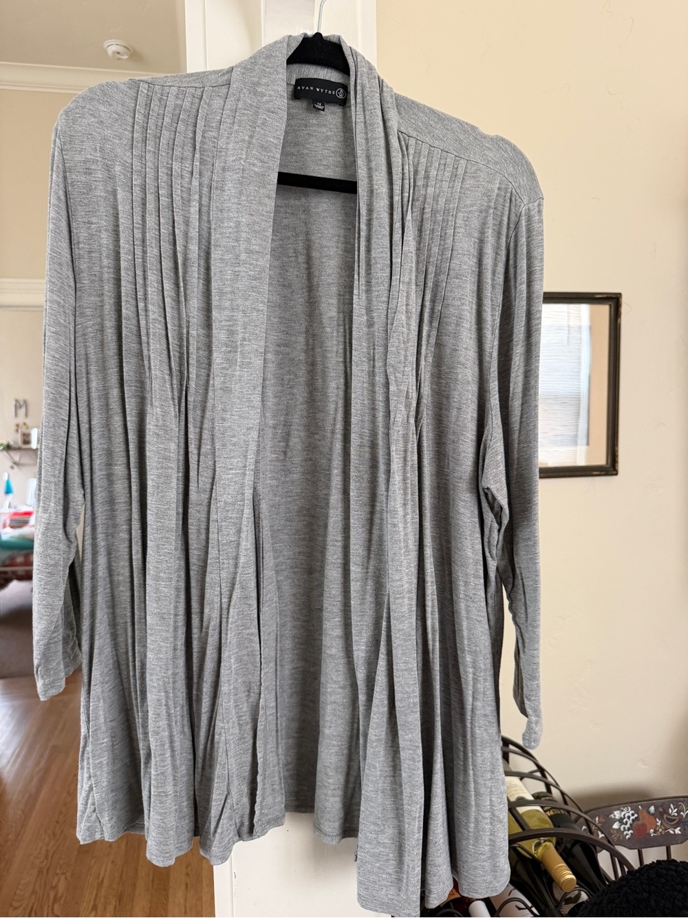 Lightweight Gray Open-Front Cardigan Sweater